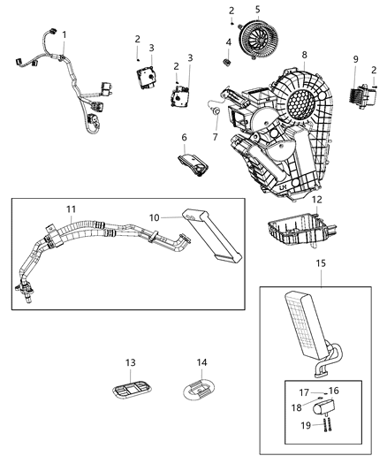 2017 Chrysler Pacifica  EVAPORATOR-Air Conditioning Diagram for 68313472AA