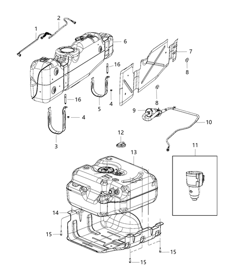 2020 Ram 4500  Tank-Fuel Diagram for 68496625AA
