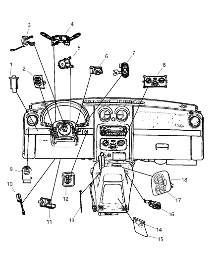 2006 Jeep Liberty  Switch-Multifunction Diagram for 56010125AG