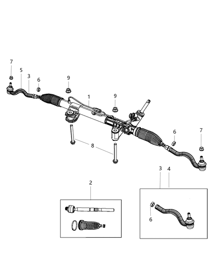 2014 Dodge Durango  Jam Nut-Outer Tie Rod Diagram for 6509522AA
