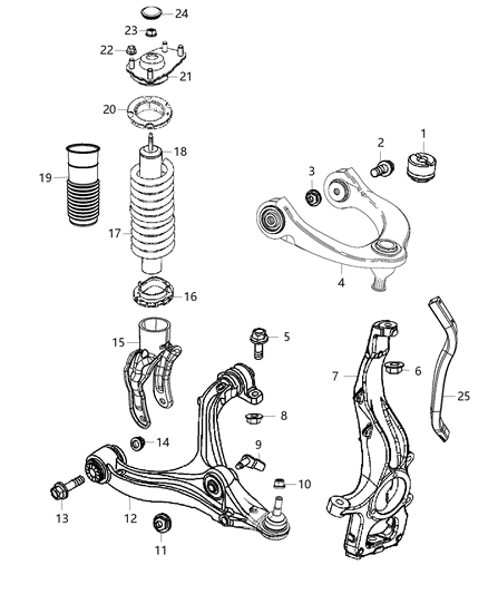 2021 Dodge Durango  Lower Control Arm Right Diagram for 68282728AC