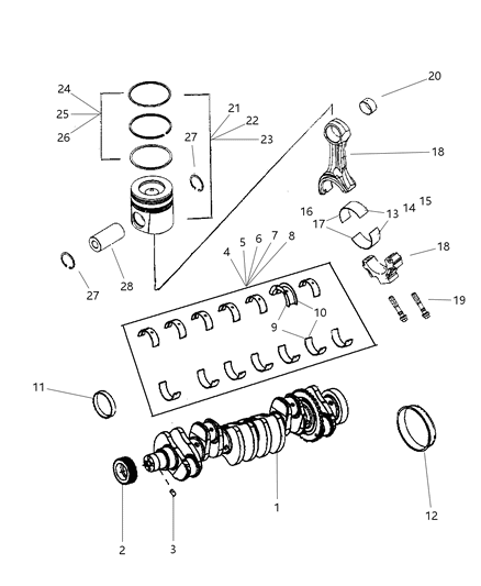 2006 Dodge Ram 2500  Bearing-Connecting Rod Diagram for 4429171