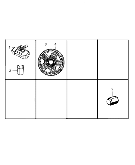 2008 Jeep Wrangler  Steel Wheel Diagram for 1AH73S4AAB