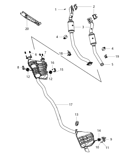 2011 Jeep Grand Cherokee  Bracket-Exhaust Hanger Diagram for 68056524AB