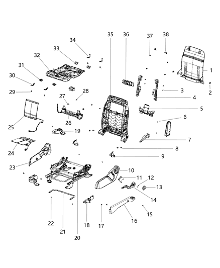 2014 Jeep Patriot  Shield-RISER Diagram for 1RW67DK2AA