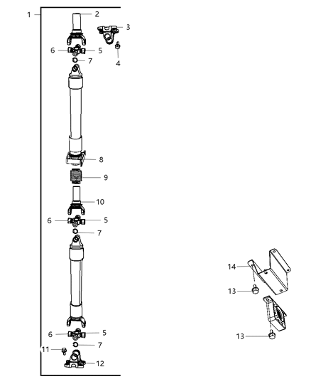 2008 Dodge Ram 3500 U-Joint Kit Diagram for 5086665AC