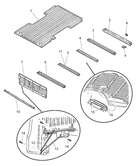 2002 Dodge Dakota  SILL-Rear Cross Diagram for 55257386AB