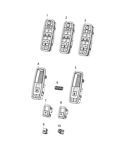 2019 Chrysler 300  Switch-Front Door Diagram for 68262252AC