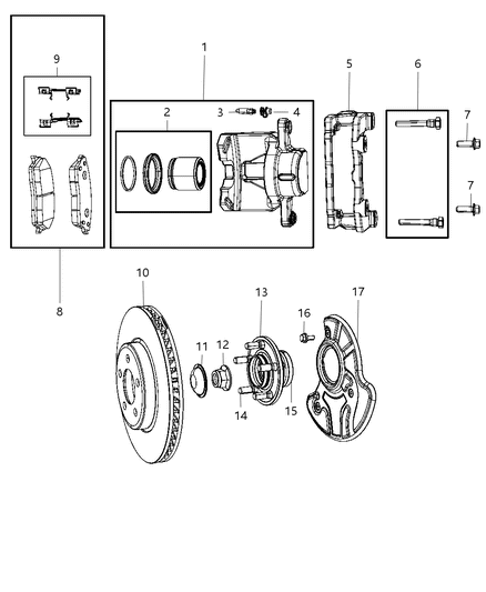 2011 Dodge Charger  Front Brake Rotor Diagram for 4779196AE