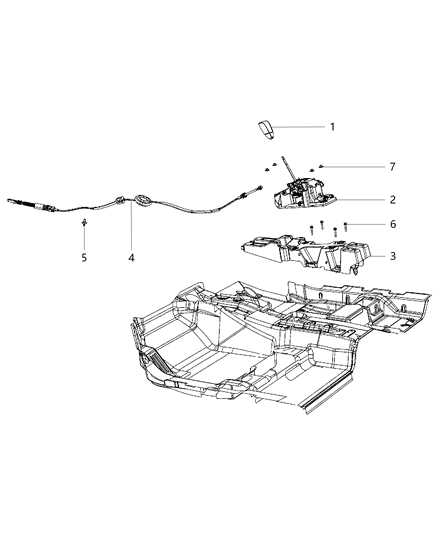 2015 Dodge Journey  Transmission Gearshift Control Cable Diagram for 4721940AD