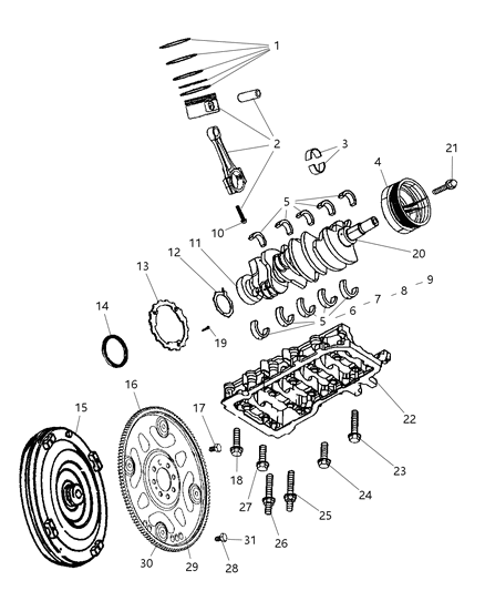 2007 Dodge Ram 1500  Screw-HEXAGON Head Diagram for 6504398