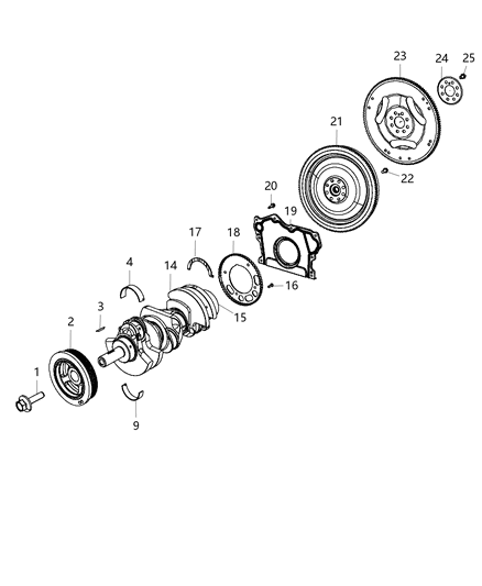 2017 Jeep Wrangler  Flywheel Diagram for 5184438AB