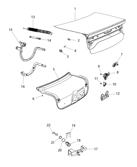 2015 Dodge Charger  Cover-DECKLID Interior Trim Diagram for 68216949AD