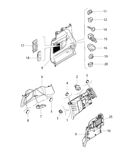 2015 Jeep Renegade  Panel-Quarter Trim Diagram for 5YB62GTVAA