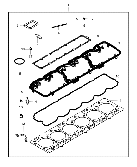 2007 Dodge Ram 3500  Throttle Body Gasket Diagram for 68005256AA