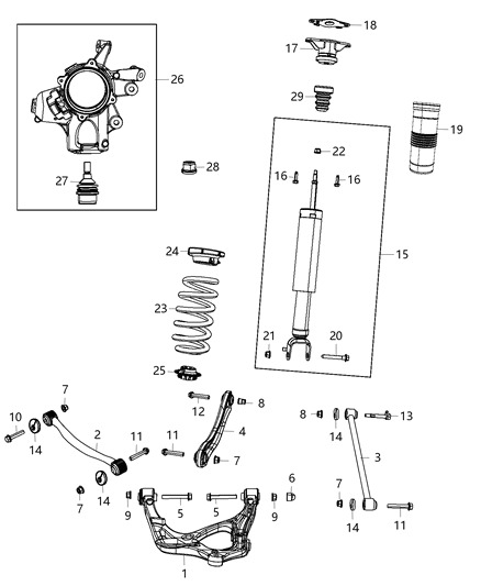 2019 Jeep Grand Cherokee  Rear Coil Spring Diagram for 68306122AA