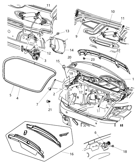 2011 Dodge Avenger  PROP/GAS-Deck Lid Diagram for 2AML5055AA