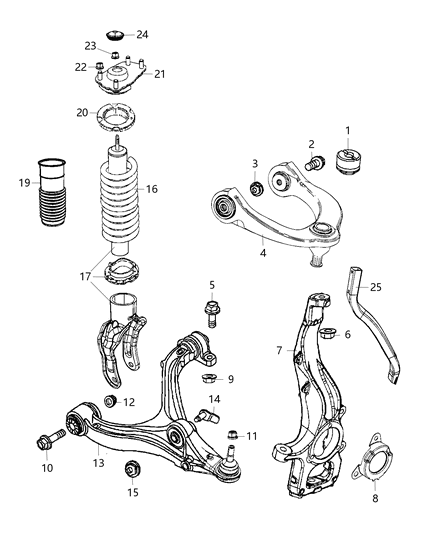 2020 Jeep Grand Cherokee  Front Coil Spring Diagram for 68306121AA