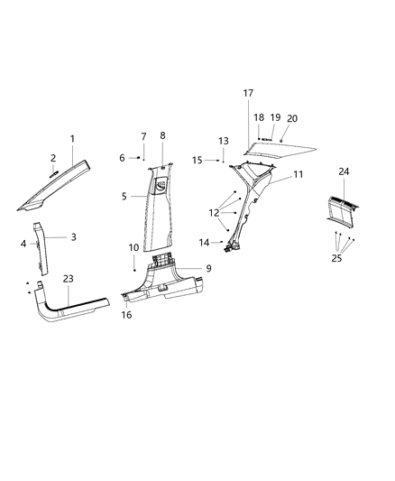 2017 Chrysler 200 Clip Diagram for 68096303AB