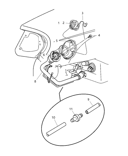 2005 Dodge Neon  Cap-Fuel Filler Diagram for 4578235AB