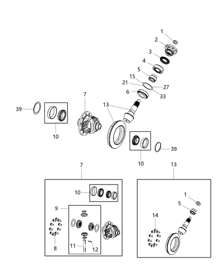 2021 Jeep Wrangler  Bearing-Drive Pinion Diagram for 68388809AA