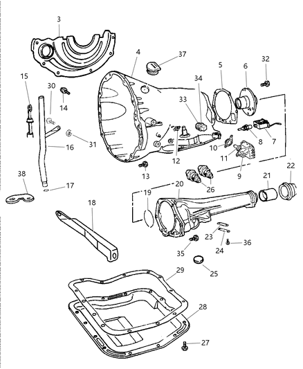 2002 Dodge Ram Wagon  Gasket-Oil Pan Diagram for 4295875AC
