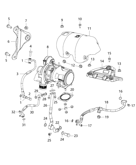2015 Jeep Renegade  Tube-THERMOSTAT Housing Diagram for 68212284AA