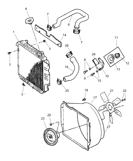 2005 Jeep Wrangler THRMOSTAT Diagram for 52028186AB