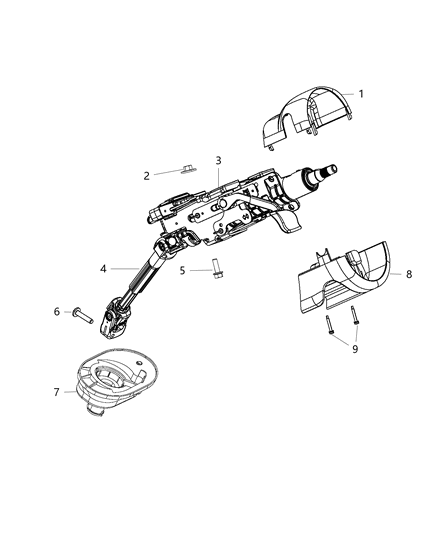 2015 Chrysler 200  Steering Column Intermediat Shaft Diagram for 68194568AA