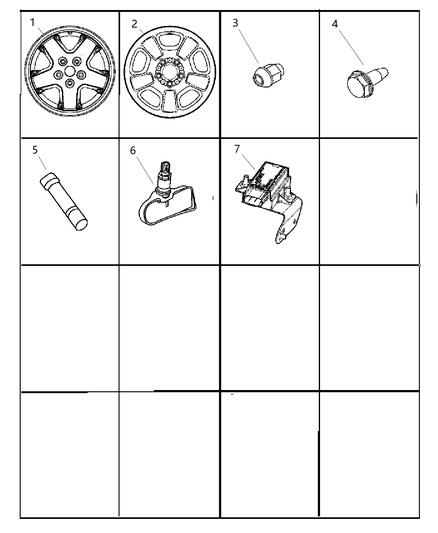 2006 Jeep Liberty  Steel Wheel Diagram for 5GL65S4AAD