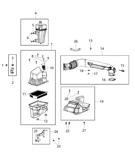 2014 Jeep Cherokee  Air Clean Diagram for 68146719AB