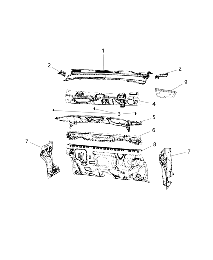 2020 Jeep Compass  Panel-Dash Diagram for 68357401AA