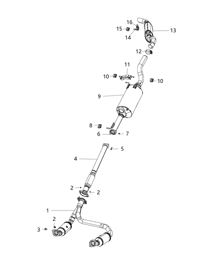 2021 Ram 1500  Exhaust Pipe Diagram for 68268198AE