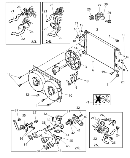 1998 Chrysler Cirrus  THERMOSTA Diagram for MD350415