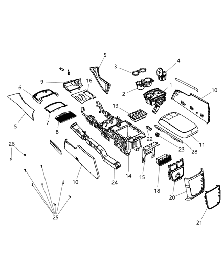 2014 Chrysler 300 Clip-Trim Diagram for 68092697AA