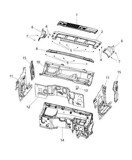 2020 Jeep Gladiator  Panel-Dash Diagram for 68303471AG