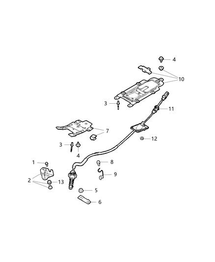 2018 Jeep Compass  Transmission Gearshift Control Cable Diagram for 68260501AA