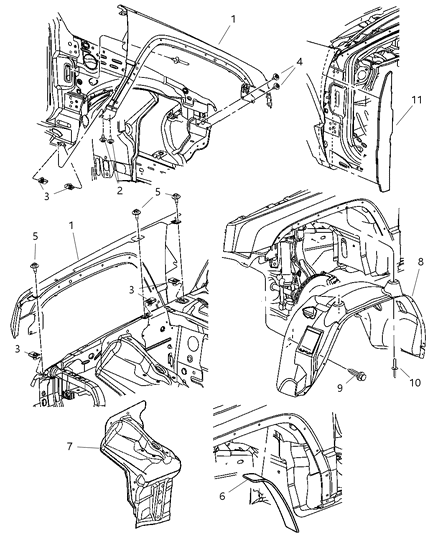 2007 Jeep Commander  Filler Diagram for 55197234AB