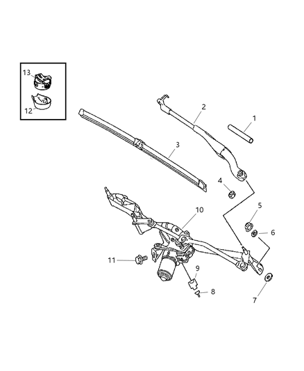 2008 Dodge Sprinter 3500  Blade-WIPER Diagram for 68017437AA