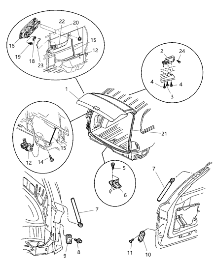2000 Dodge Durango  Handle-LIFTGATE Diagram for 55256558AC
