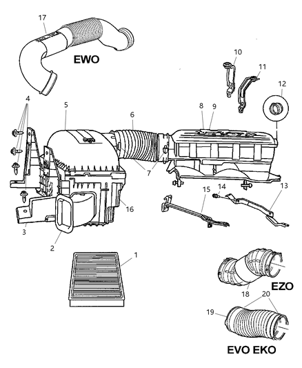 2006 Dodge Ram 1500  RESONATOR-Throttle Body Diagram for 53032463AF