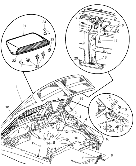 2005 Dodge Ram 1500  Hood Latch Diagram for 55255451AC