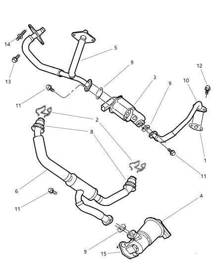 2000 Dodge Intrepid  Seal-EGR Tube Diagram for 4591250