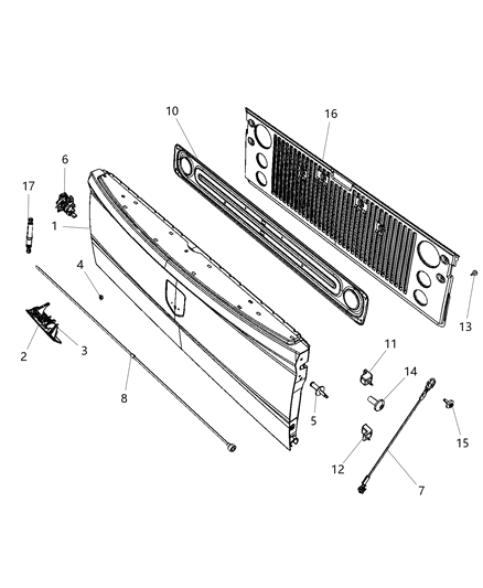 2019 Ram 3500  Liftgate Latch Diagram for 68362549AF