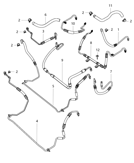 2015 Jeep Wrangler  Line-Power Steering Pressure Diagram for 68078357AI