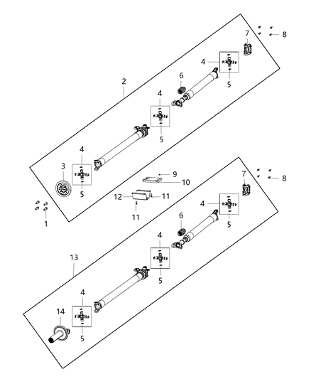 2018 Ram 2500  Drive Shaft Diagram for 68235631AC
