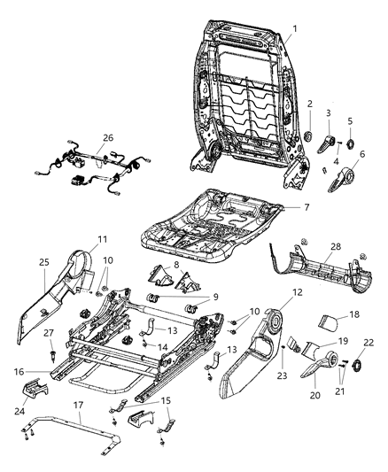 2008 Jeep Patriot  Frame-Seat Cushion Diagram for 5183324AA