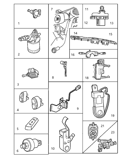 1999 Chrysler Sebring Switch-Cargo Lamp Diagram for 4608288AB