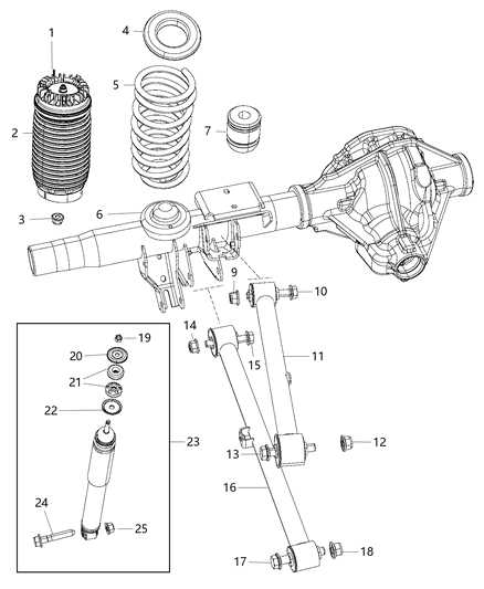 2017 Ram 2500  GROMMET-Shock ABSORBER Diagram for 68157180AA