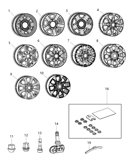 2019 Ram 2500  Steel Wheel Diagram for 68090830AC